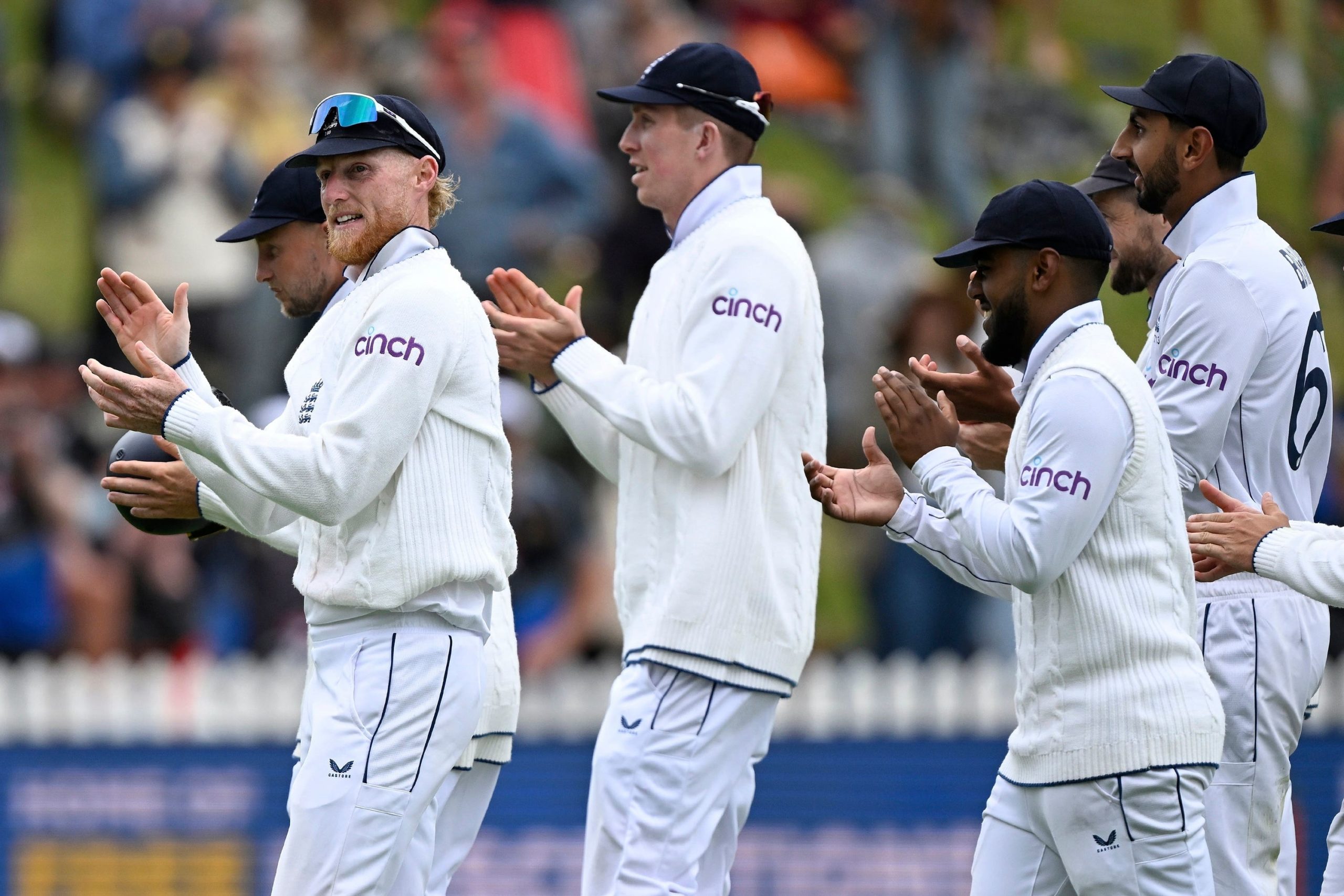 Ben Stokes applauds England players